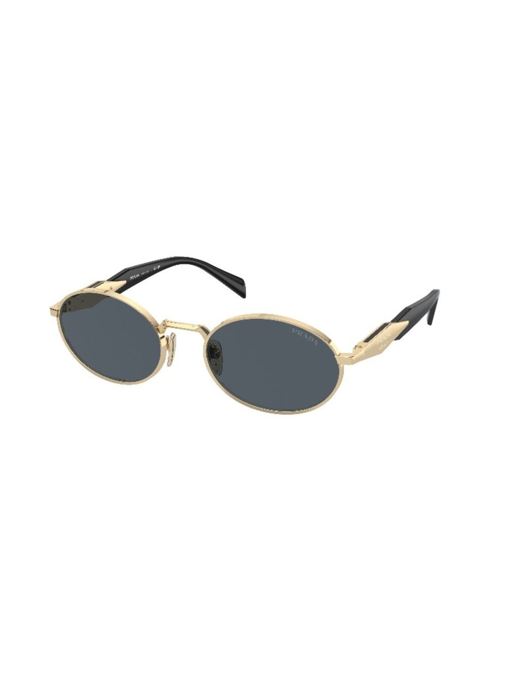 New Prada Women's Sunglasses Gold Round Grey Lens Metal Frame PR 65ZS ZVN09T 55